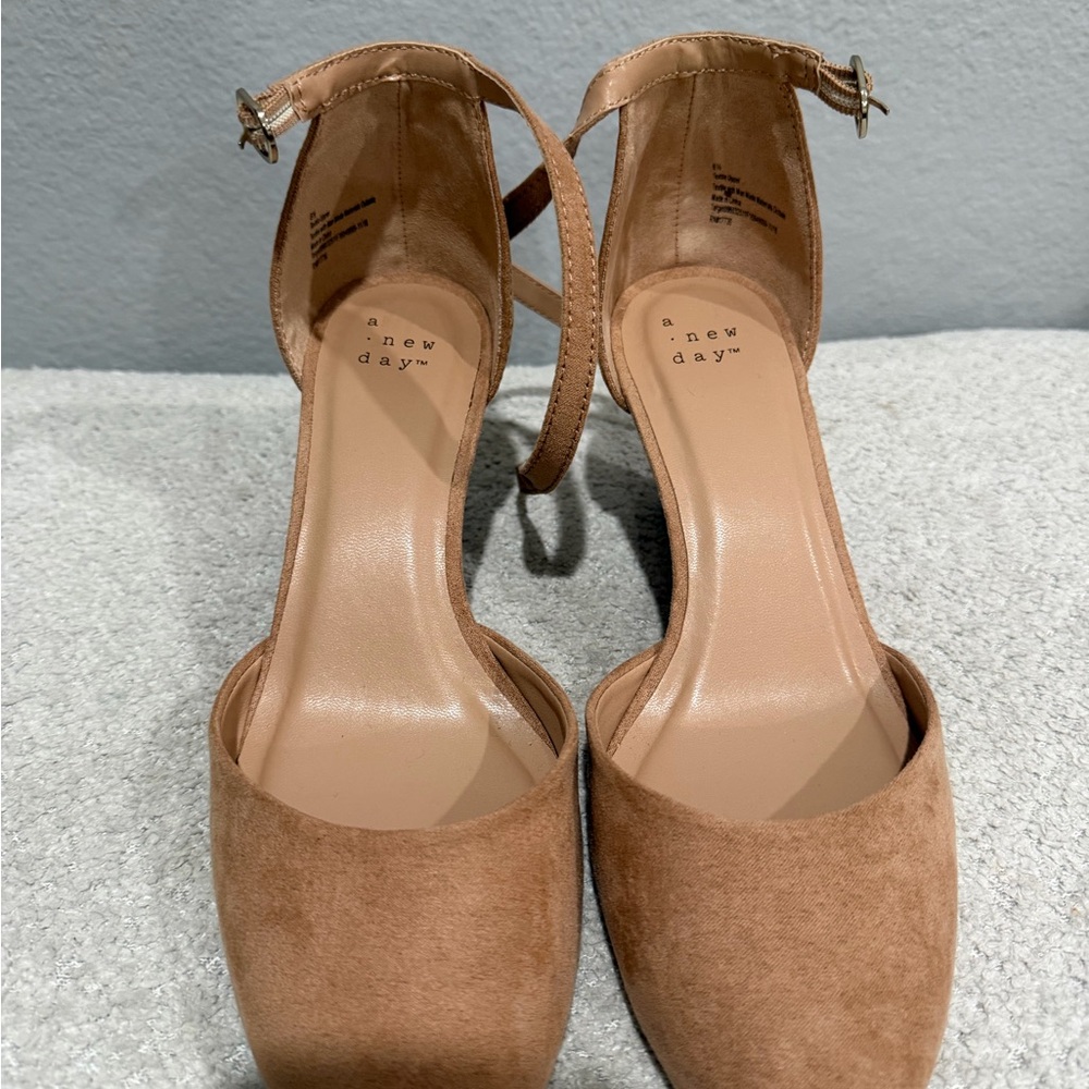 A New Day Women's Brown Ankle Strap Heels